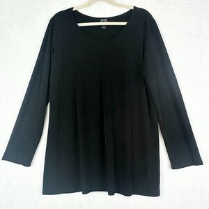 Clara Sunwoo Top Size 1X Black Minimalist Capsule Wardrobe Lagenlook Travel